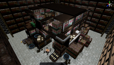 HappyMartGame's tweet photo. We're getting everything ready for release! Here's the level for "The Back", one of our minigames. You'll have to venture into the pile of boxes to find an item requested by a customer...Good luck!

#gamedev #gameart #substancepainter #unity3d #madewithunity #indiedev #UWStout https://t.co/xg0ocS0Fcs