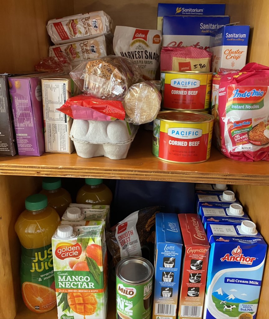 MIQ DAY 6So we’ve run out of storage space. Been here less than a week, we haven’t bought a single item but there’s so much food we could feed the country. 5 visits / drop offs by family & friends so far today