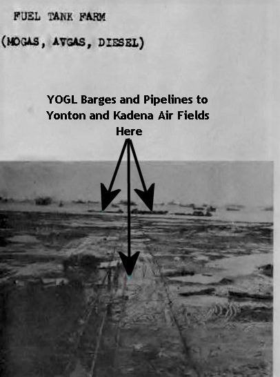 ...act like crushable bowling pins that would smear the impact energy & Avgas off it. It is easier to salvage than a YOGL. USS Epping Forest's eye witness report of wreckage splashing across 2 barges tied side by side at Bishi Gawa, & 1 of them sinking, points to YOGL.120/