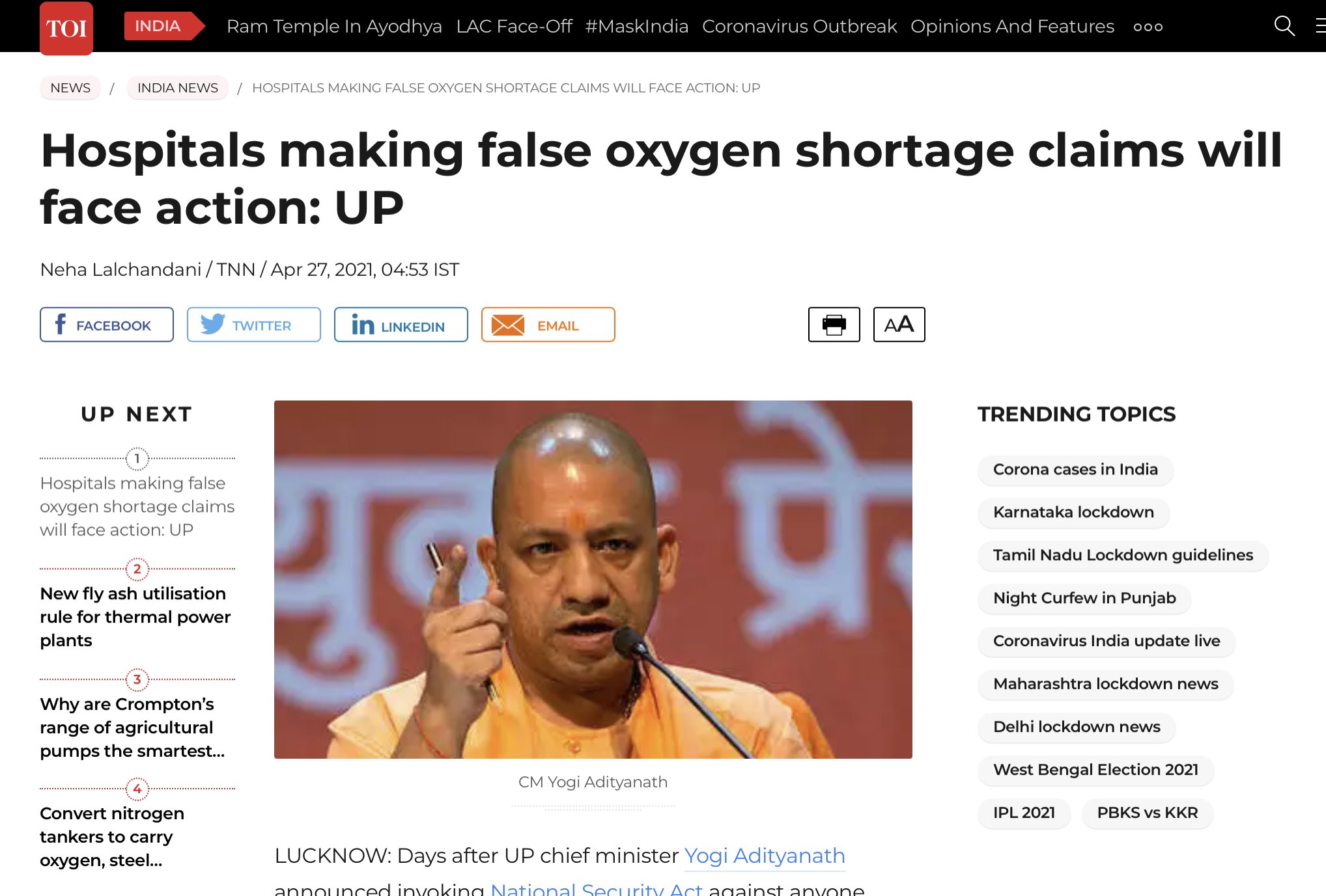 Dhruv Rathee Yogi Adityanath Model 1 Shamelessly Lie That Hospitals Don T Have Shortage Of Oxygen 2 Fake The Death Count Amp No Of Cases 3 Threaten Hospitals For Lying