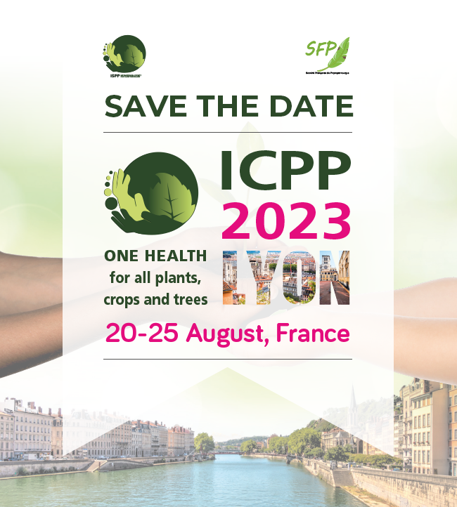 Save the date! The International Society for Plant Pathology (ISPP) is pleased to announce the 12th International Congress on Plant Pathology (ICPP2023) that will take place from 20-25 August 2023 in Lyon, France. 

#planthealth