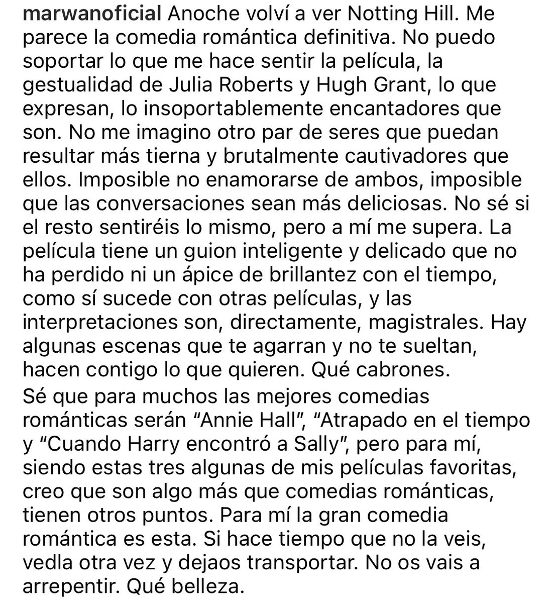 Anoche volví a ver Notting Hill.
