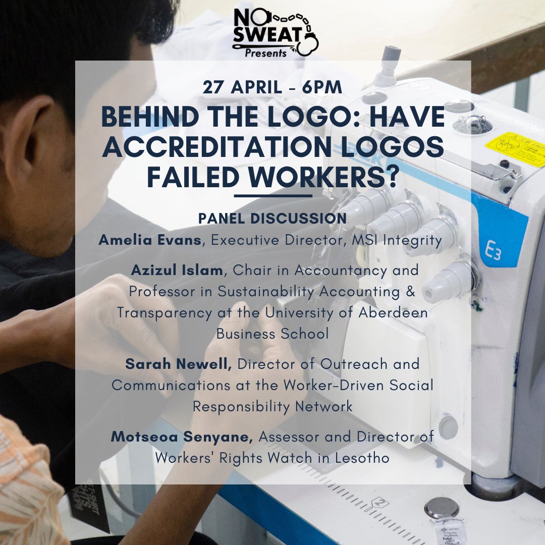 We are pleased to announce that tonight joining our panel event, Beyond the Logo: Have accreditation logos failed workers, is Zehra Khan (<a href="/zehra1akhan/">Zehra</a>) General Secretary of the Home Based Women Workers Federation of Pakistan. 

Join us at 6pm (UK time) over on our YouTube channel
