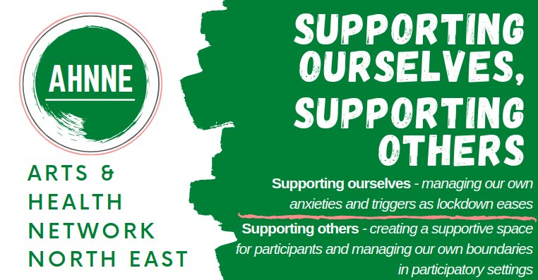 ahnnortheast's tweet photo. The sessions are:

👉Supporting ourselves - understanding our own anxious thoughts about lockdown easing and how to safeguard ourselves returning to practice 

👉Supporting others - how to create a safe space/ manage conversations and boundaries in participatory settings 

2/3 https://t.co/6xJxWpFm8e