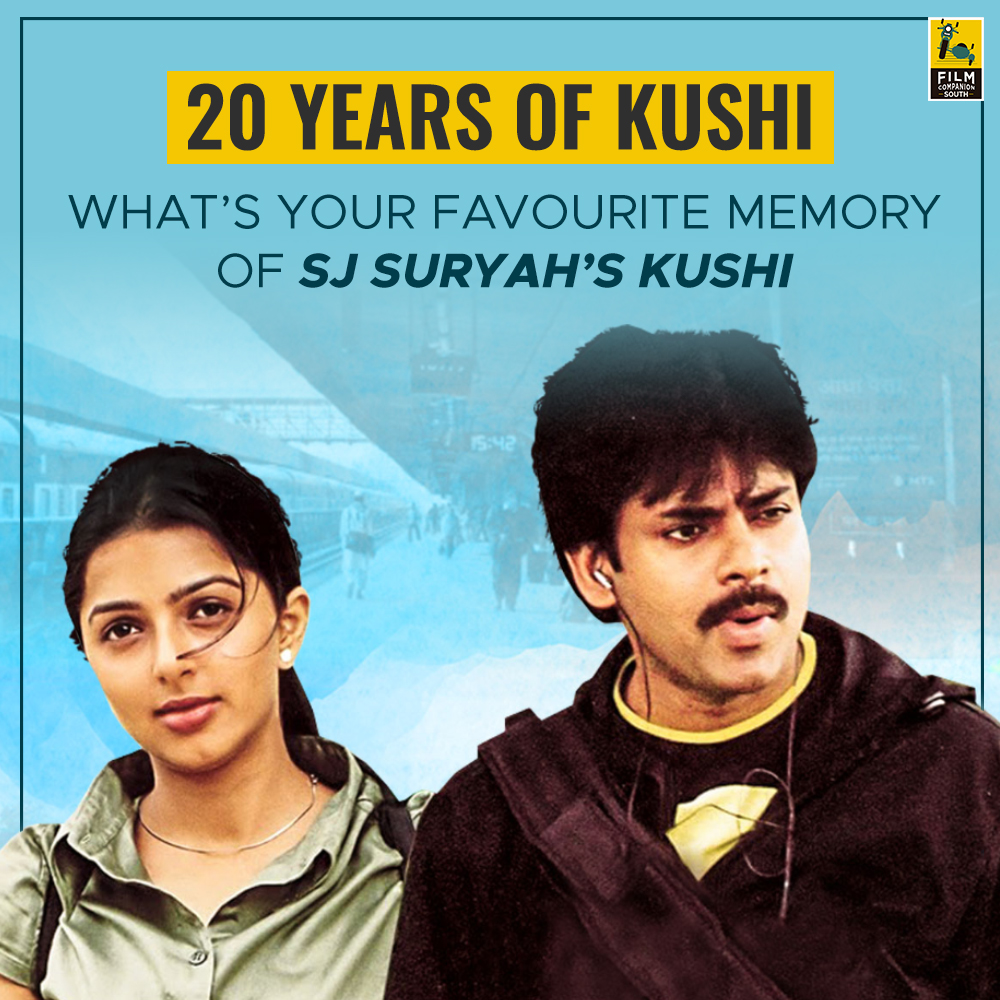 FCompanionSouth's tweet photo. It's 20 Years for this classic telugu film #Kushi that left us happy & emotional. Share your favourite memory of this film.
#20YearsOfKushi #20yearsforkushi
#2DecadesForIHKushi
#PawanKalyan #BhumikaChawla #ManiSharma
@PawanKalyan @bhumikachawlat @iam_SJSuryah #ComedianAli https://t.co/PDEhZYy0Fd