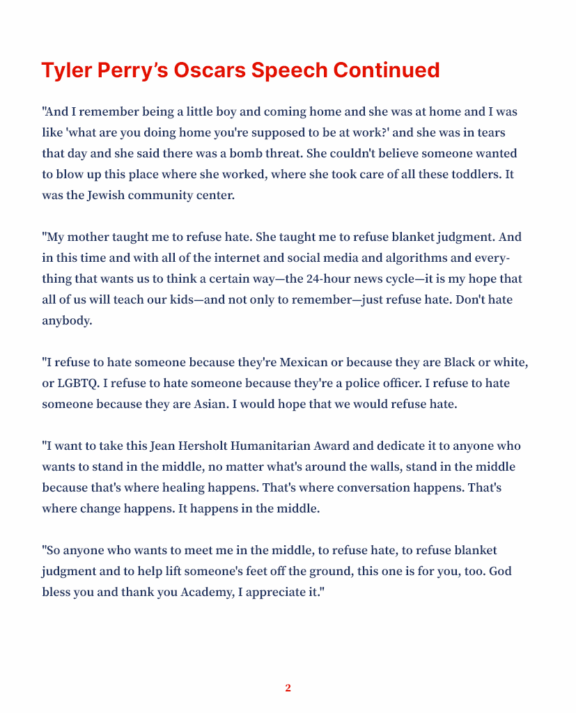 TulsiGabbard's tweet photo. I was inspired and moved by @tylerperry's sincere, powerful message of compassion and love which we so badly need right now. Only love can defeat hate. So please share widely https://t.co/mW7dwzWLu0