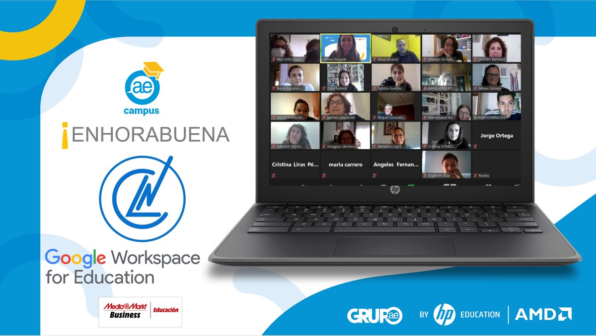 ¡Cómo nos alegramos de haber empezado este bonito proyecto de #formación con el @coleLosNaranjos, en 
<a href="/GoogleForEdu/">Google for Education</a>,  de la ✋ de <a href="/HPEspana/">hpespana</a>  y <a href="/MediaMarkt_es/">MediaMarkt España</a>
 Esperamos que sea el principio de un largo camino
<a href="/LuisAlfonso_R/">Luis Alfonso Ruiz</a> <a href="/Fatima_DelgadoM/">Fátima Delgado</a>