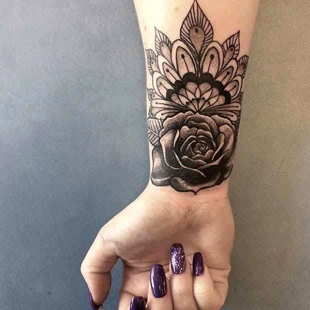 Black white Wrist tattoo women at theYoucom