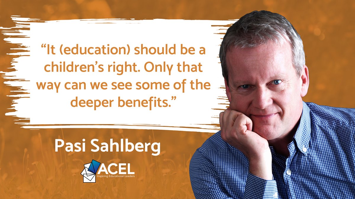 acelaustralia's tweet photo. It (education) should be a children’s right. Only that way can we see some of the deeper benefits. #earlychildhood #ACELECC #ACEL @pasi_sahlberg https://t.co/iQdvhDgkDa