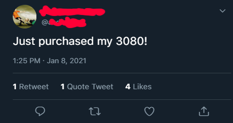 CompUnrelatable's tweet image. Glad all the gamers are getting their cards! #rtx3080 #memesdaily #like #follow