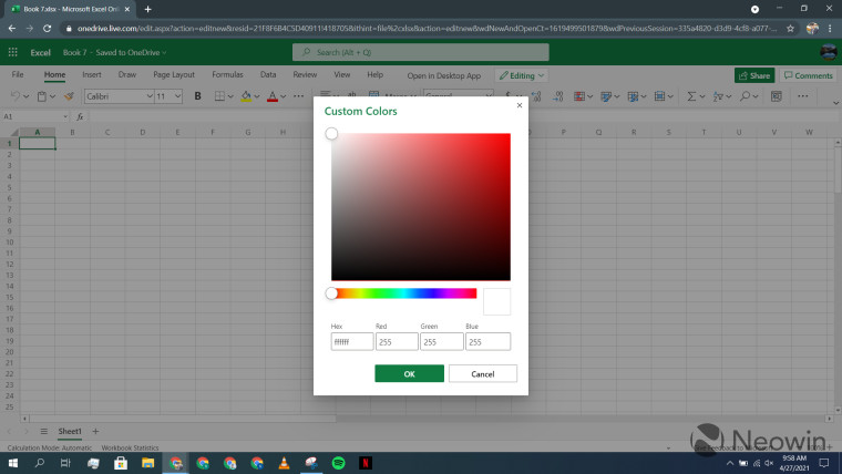 NeowinFeed's tweet image. Excel for the web gets a custom color palette and formatting enhancements #ExcelOnline #Microsoft neowin.net/news/excel-for…