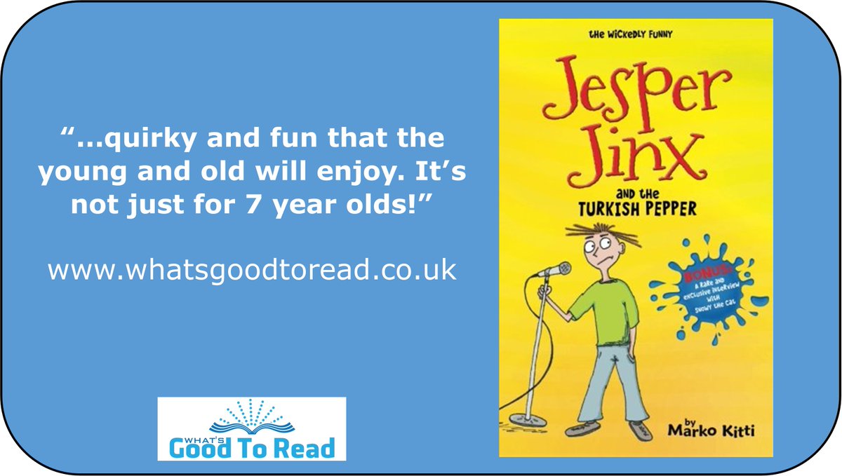 WhatsGoodToRead's tweet photo. #BookReview Jesper Jinx and the Turkish Pepper by #MarkoKitti "...quirky and fun that the young and old will enjoy. It’s not just for 7 year olds! ⭐️⭐️⭐️⭐️⭐️" https://t.co/Uy32YXS2HI #JesperJinx #humour #pranks #childrensbook #bookblogger https://t.co/s3lYgxW1Cg
