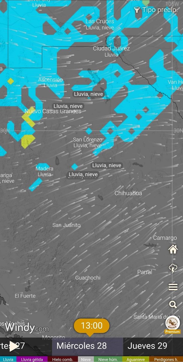 ClimaChihuahua1's tweet photo. Respecto a algunas publicaciones de posible caída de #Nieve o #Aguanieve en el Estado de #Chihuahua, sería muy baja posibilidad sobre el municipio de #CasasGrandes sobre altas montañas de más de 2500 msnm.
Muy posible cerca de #ElWilly o #Jobale de ese municipio. https://t.co/vAe3H7dJsB