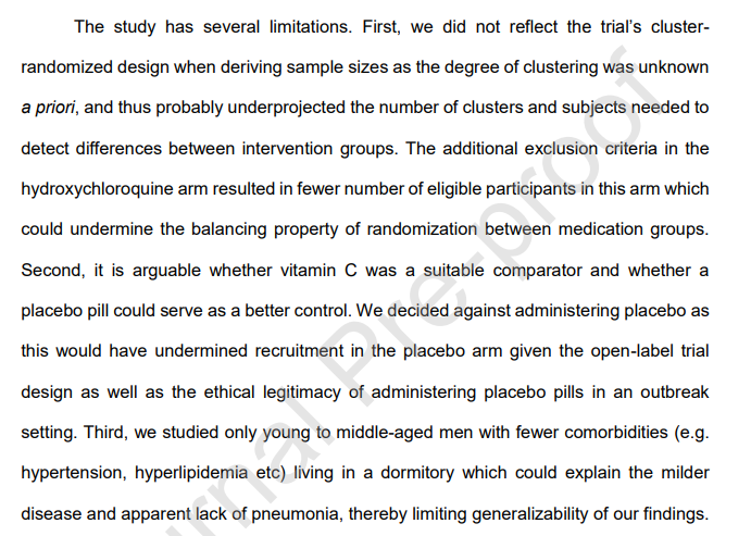 25/n To their credit, the authors talk about some of these things in the limitations section of the study, but not all of them and I'm not sure they really explain why these are not issues