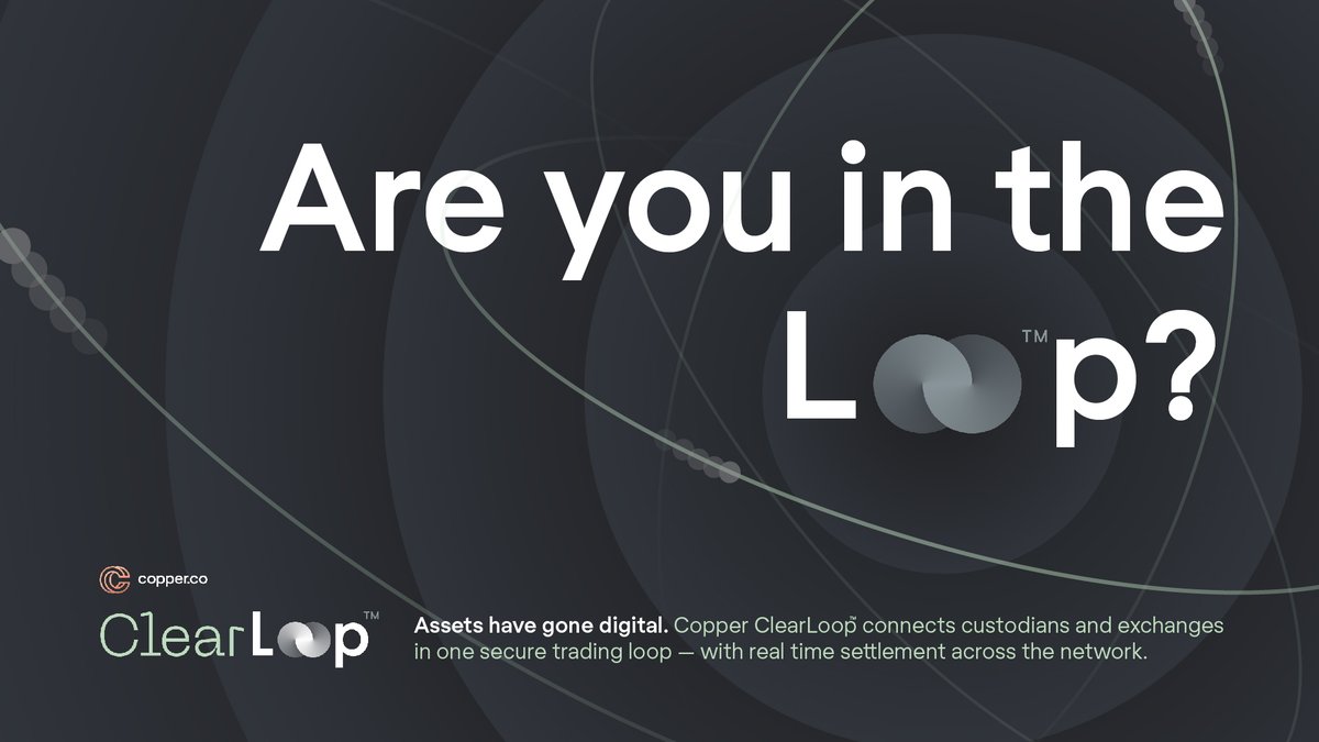 Are you in the Loop? <a href="/CopperHQ/">Copper.co</a>  Loop connects custodians and exchanges in one source trading loop - with real time settlement across the network.
Want to learn more about <a href="/CopperHQ/">Copper.co</a>  Loop? 
Visit copper.co

#GBABlockchainWeek2021 #copper #loop #bitcoin #blockchain