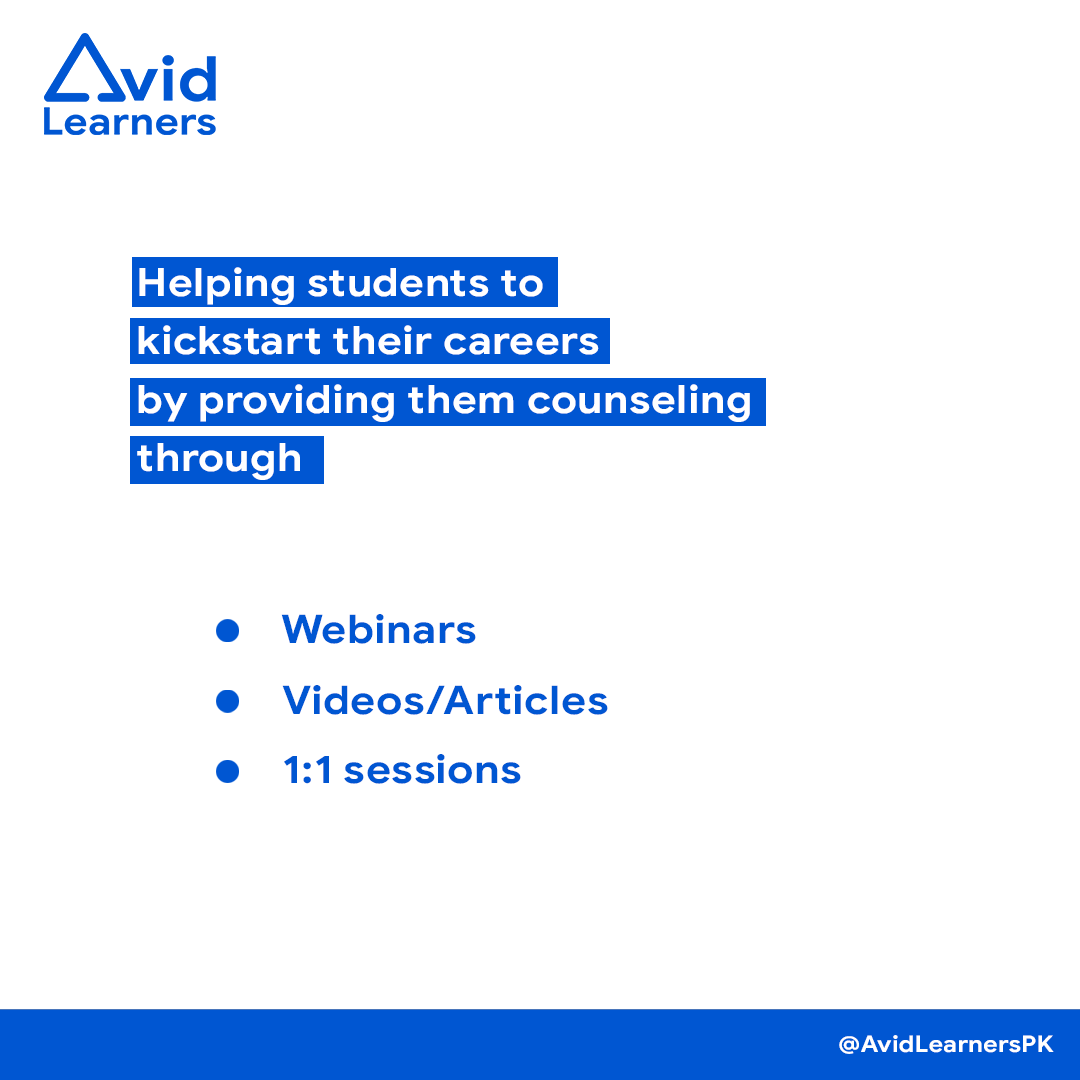 avidlearnerspk's tweet photo. Confused about your career choice?
We will help you decide by providing counseling through Webinars, Videos, Articles, and 1:1 sessions at a no or very low cost.

#avidlearners #careers #careeradvice #careercounseling https://t.co/Tv6s9J2z4y