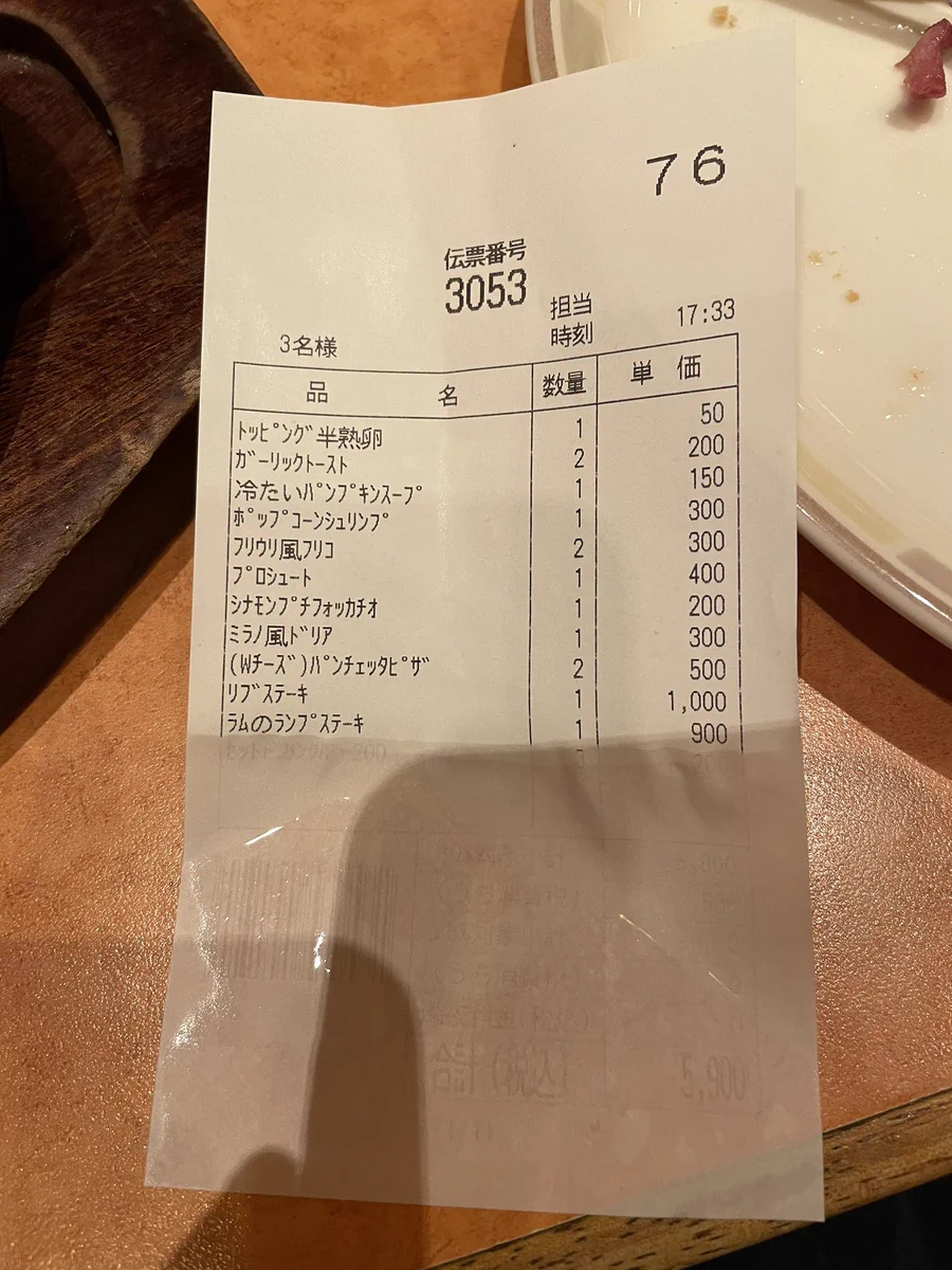 店員さん疲れている？伝票をとんでもないところに入れてしまうwww
