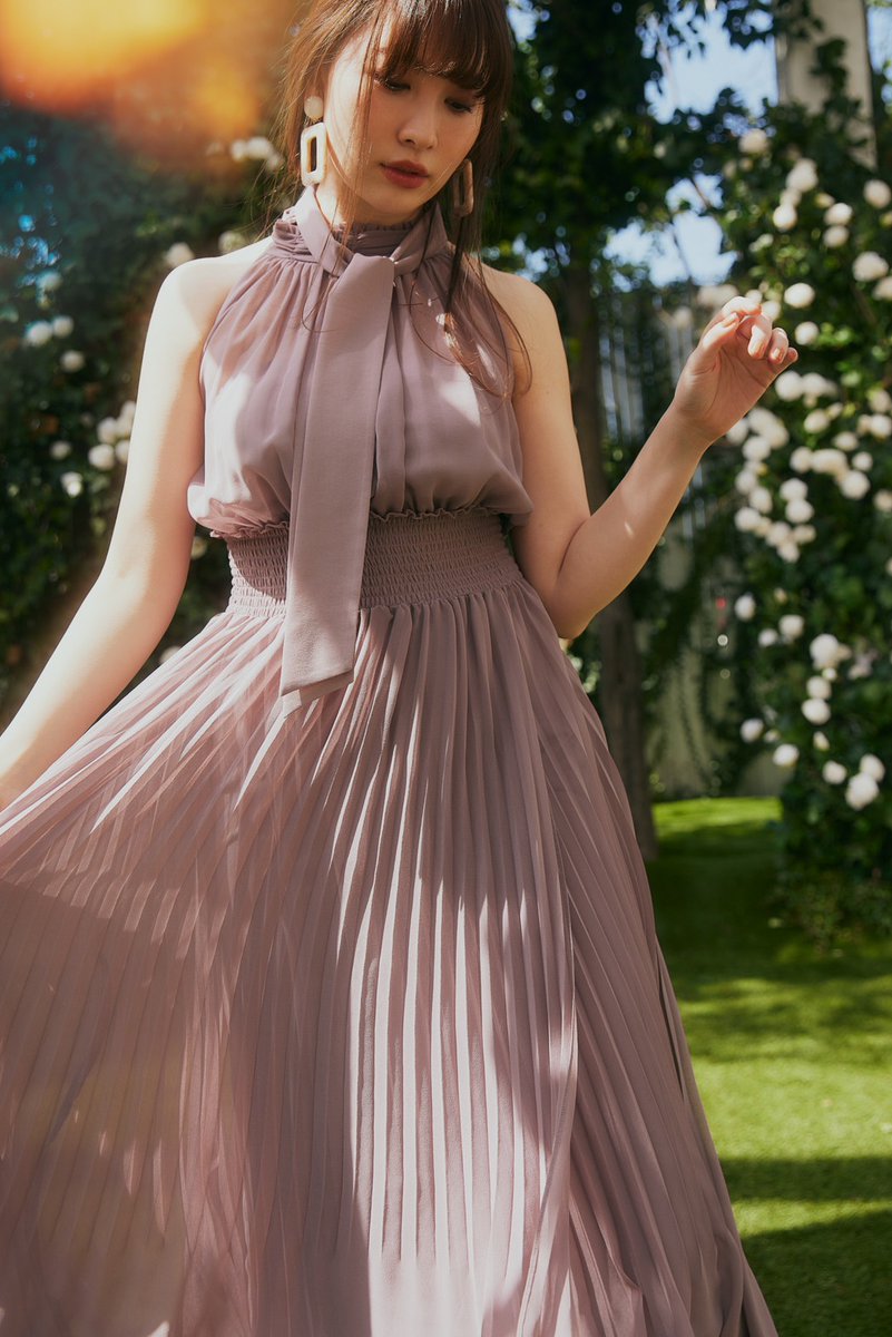 Her lip to♡Pleated Tulle Midi Dress????