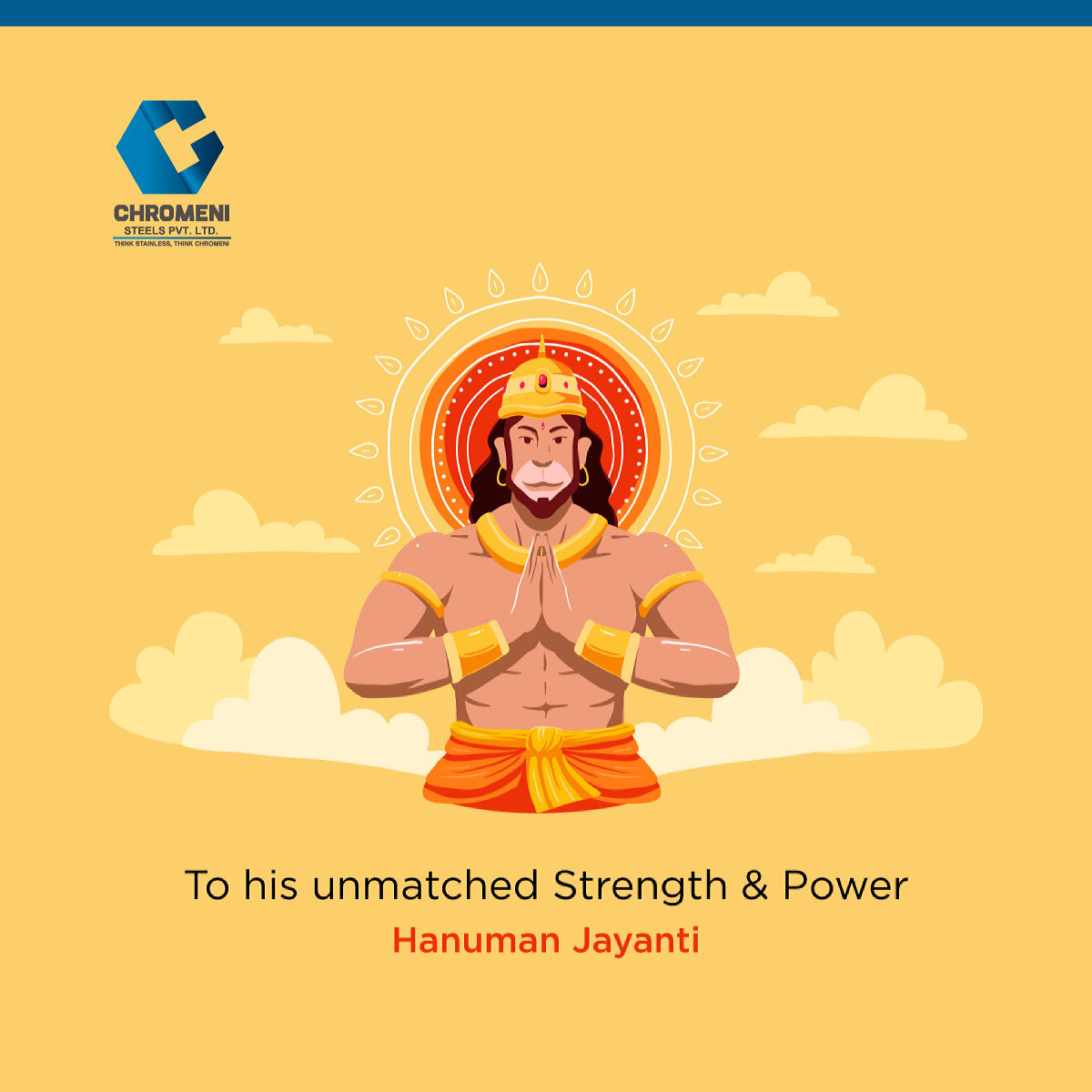 May his power lift us above these unprecedental times. Prayers of health and peace this Hanuman Jayanti!💪

#chromeni #thinkstainlessthinkchromeni #HanumanJayanti2021  #lordhanuman #strength #power #blessings #HanumanChalisa
