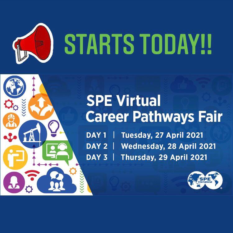 The Virtual Career Pathways Fair starts today!

Register and join us for the event today!

spe.org/events/en/2021…

#speevents #virtual #careerspathways #fair #careersfair #futureengineers #oilandgas #webinars #presentations