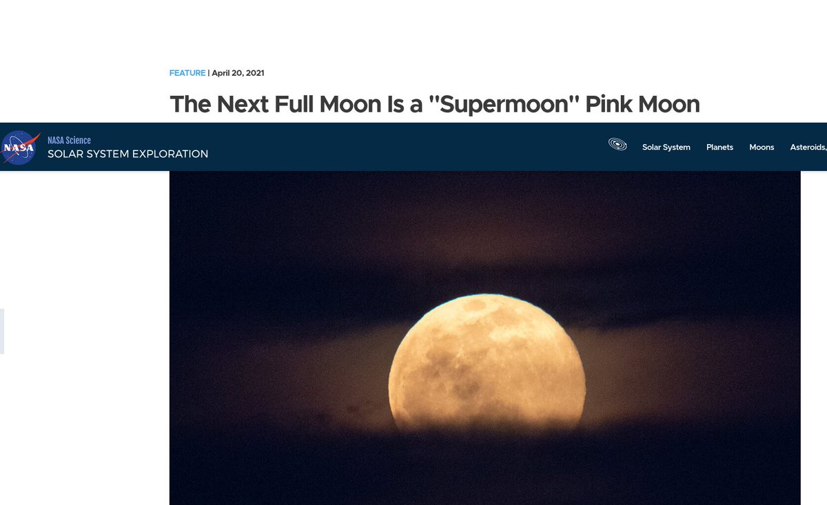 Et pourquoi rose? Les amérindiens donnaient des noms à chaque pleine lune... tiens tiens, c'est aux Etats -Unis! Et oui, car ça vient de communiqué de presse de la  @NASA! Non, la lune ne sera jamais rose!