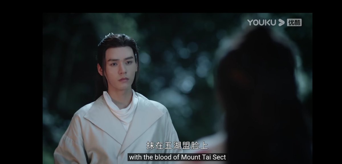  #shlengsubsliteral translation: "the ghost valley purposefully smeared the blood of mount tai sect onto the face of five lakes, in order to cause gossipers to make the association"if I word it this way is it easier to see he's saying the 5lakes reputation was ruined&humiliated?