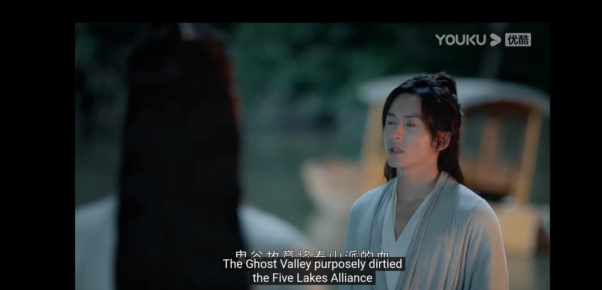  #shlengsubsliteral translation: "the ghost valley purposefully smeared the blood of mount tai sect onto the face of five lakes, in order to cause gossipers to make the association"if I word it this way is it easier to see he's saying the 5lakes reputation was ruined&humiliated?