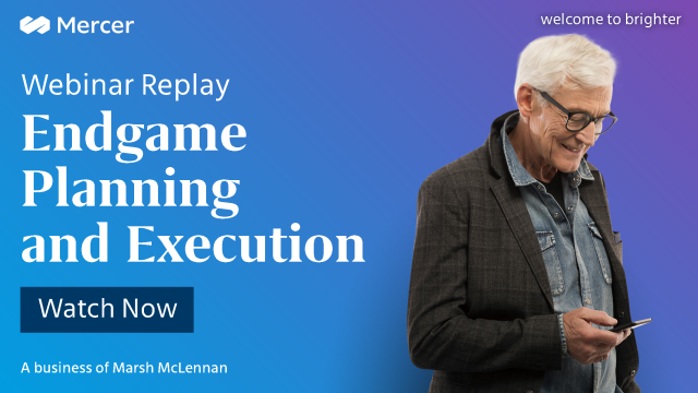 From the uncertainty of the #pandemic to the challenges of long-term funding targets, develop an endgame strategy for your smaller #pension scheme. Watch our WEBINAR REPLAY to learn how. #MercerEvents #wealth bit.ly/3vnJ4GY