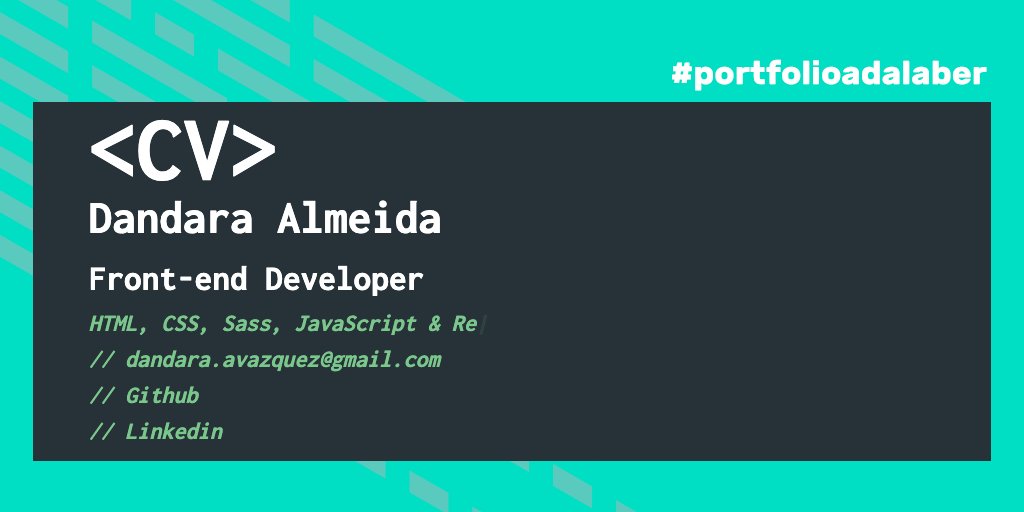 La página de <a href="/_AlmeidaDan_/">dand-code</a> [#adalaber #PromoLee] no deja a nadie indiferente. Orgullosa de haber concluido el curso de programación, ahora se enfrenta a un nuevo desafío: la búsqueda de su 1er empleo como programadora. ¿Nos ayudas a difundir su #portoflio?
dand-code.github.io/cv_dand-code/