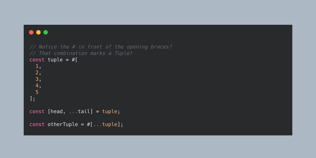 Of course, Array destructuring also works with tuples, and spreading, too!
