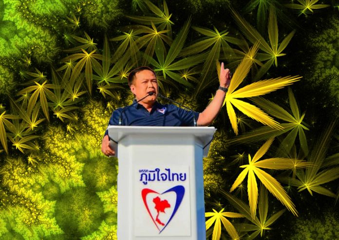 Newin's fingerprints are all over the coronavirus crisis. The incompetent Anutin is health minister because Bhumjai Thai wanted to promote a gimmicky marijuana policy. Newin's brother Saksayam, the transport minister, spread the virus after visiting Thonglor hostess bars. 15/16