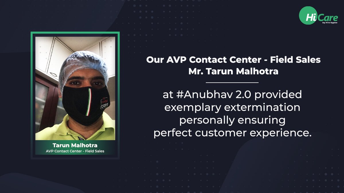 hicare_services's tweet photo. Our Assistant Vice President for Field Sales, Mr. Tarun Malhotra at Anubhav 2.0 provided exemplary extermination personally ensuring perfect #customerexperience.
#HiCare #hygieneexpert #digitalandresponsible #hygienesolutionprovider #Anubhav #pestcontrolexperts #hygieneexperts https://t.co/RjkWBOzCw8
