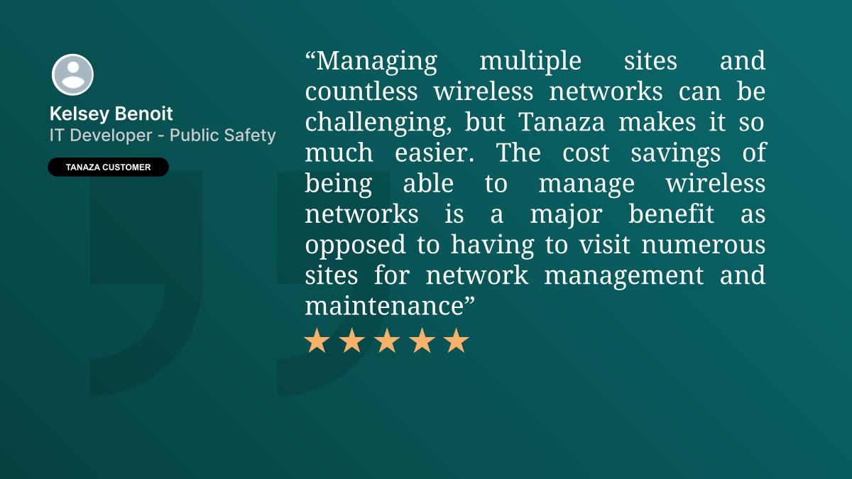 See what our customer Kelsey Benoit says about his experience with <a href="/TanazaCloud/">Tanaza</a>, and how it helps him to manage multiple networks from a single platform.

#customerexperience #wifisolutions #wifimanagement #wirelesscommunications   #wirelessnetworks #wirelesssolutions