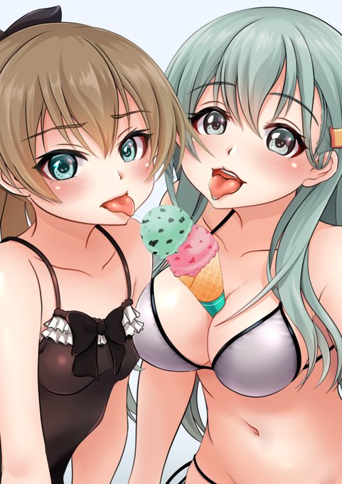 鈴熊アイス #艦これ #艦隊これくしょん #鈴谷 #熊野 https://t.co/onNVMt4i16 