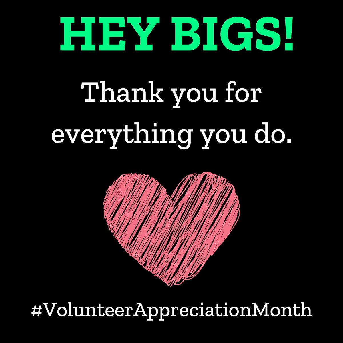 BBBS7Rivers's tweet photo. It’s Volunteer Appreciation month! We’d like to extend a big thank you to our Bigs, community partners, and all other helpers. We appreciate your hard work and commitment to help defend potential! https://t.co/xUY2gwQpIJ