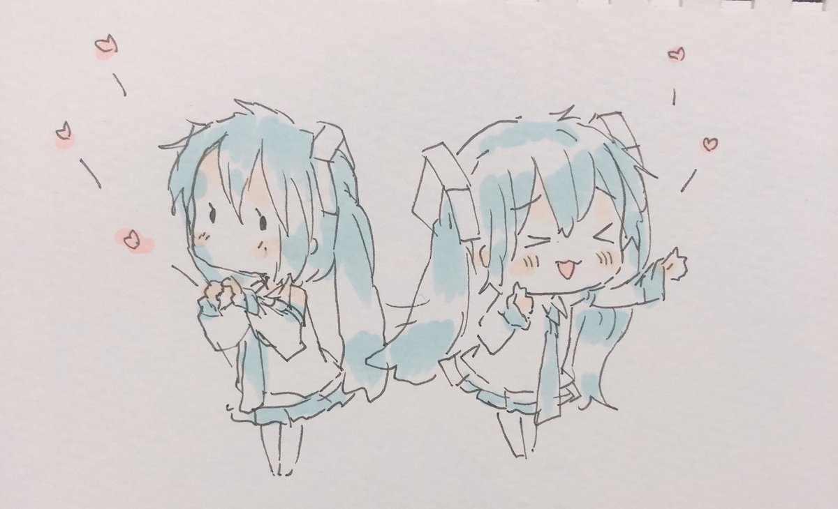 初音ミク 「❤︎❤︎❤︎ 」|sakiのイラスト