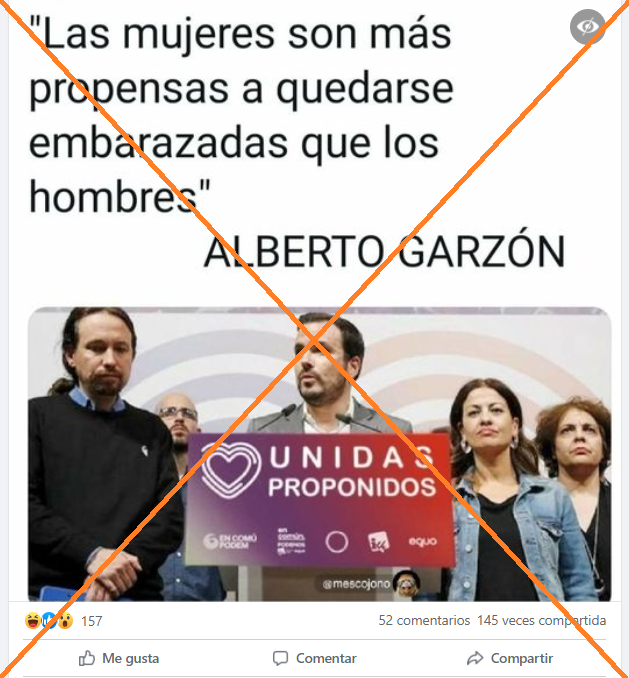 AFP Factual 🔎 on Twitter: "🇪🇸¿El ministro español @agarzon dijo que “las mujeres son más propensas a quedarse embarazadas que los hombres”? 🔎No hay registro de que Alberto Garzón haya hecho tal