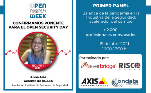 Seguritecnia's tweet photo. ¡Anunciada otra ponente para el Security Open Day! 👍 Damos la bienvenida a Anna Aisa, gerente de #ACAES.
Participará en la mesa titulada "Balance de la pandemia en la industria de la #seguridad: acelerador del cambio".
📑 ¡Inscríbete gratis! 👉 https://t.co/amaSAEKGoo https://t.co/xZMitpZ3zu