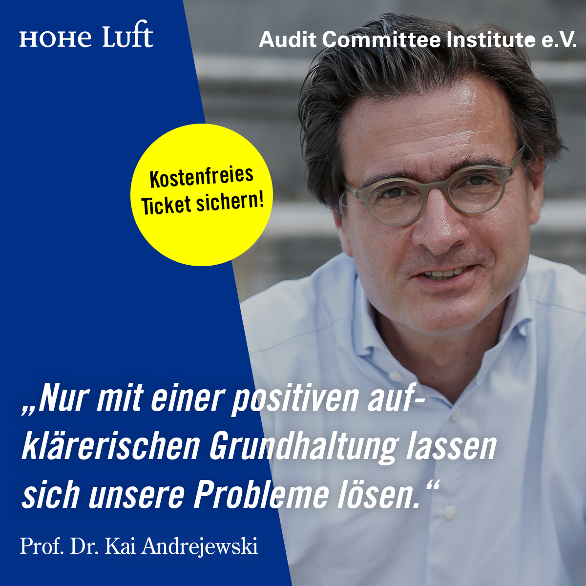 Probleme lösen sich nur mit positiver aufklärerischer Grundhaltung: am 20.4. spreche ich mit <a href="/PPriddat/">Prof. Birger Priddat</a>, <a href="/RebekkaReinhard/">Dr. Rebekka Reinhard</a>, <a href="/thvasek/">Thomas Vašek</a> zu „Das kluge Unternehmen – #Impulse für die #neueNormalität“. Eine Kooperation von <a href="/HoheLuftMagazin/">Hohe Luft Magazin</a> &amp; <a href="/ACI_DE/">Audit Committee Institute e.V.</a>. Anmeldung via bit.ly/3u9L4BW
