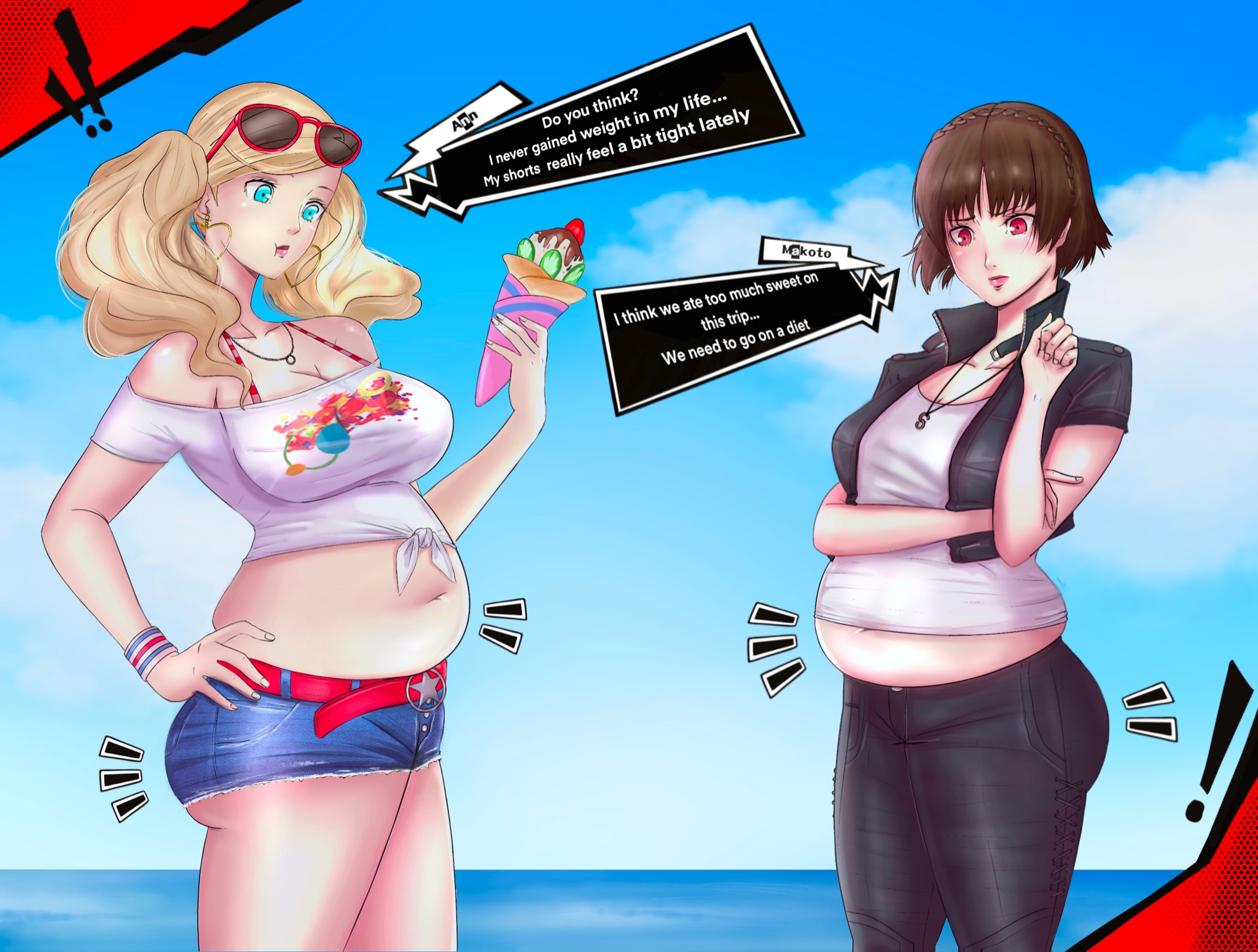 BellyWG on X: persona 5 strikers girls got chubby on vacation!  t.coAFoRUGaMBz  X