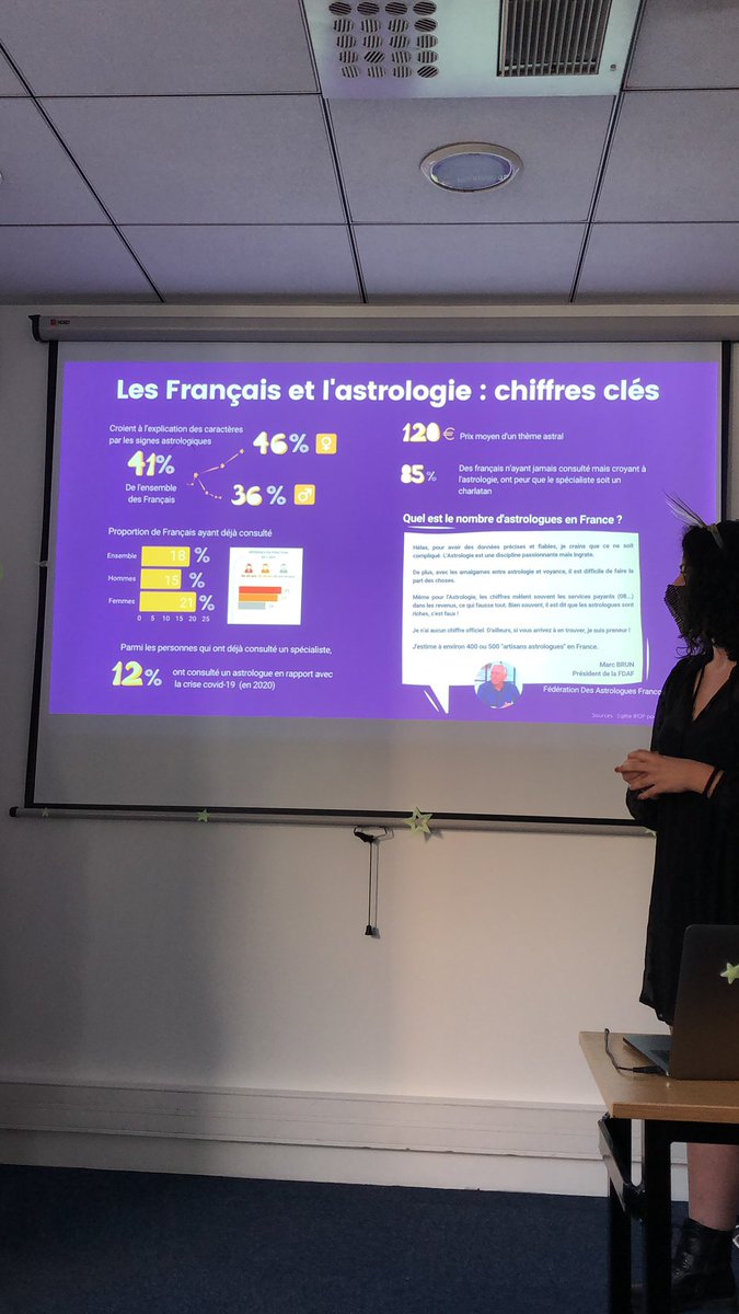 Zoom sur quelques chiffres de l’astrologie en France 🔎
➡️41% des français croient à l’astrologie
➡️12% ont consulté un astrologue par rapport au covid 

<a href="/DamesSoleil/">Masterclass Astrologie</a> @MBADMB 
#TransfoNum #astrologie