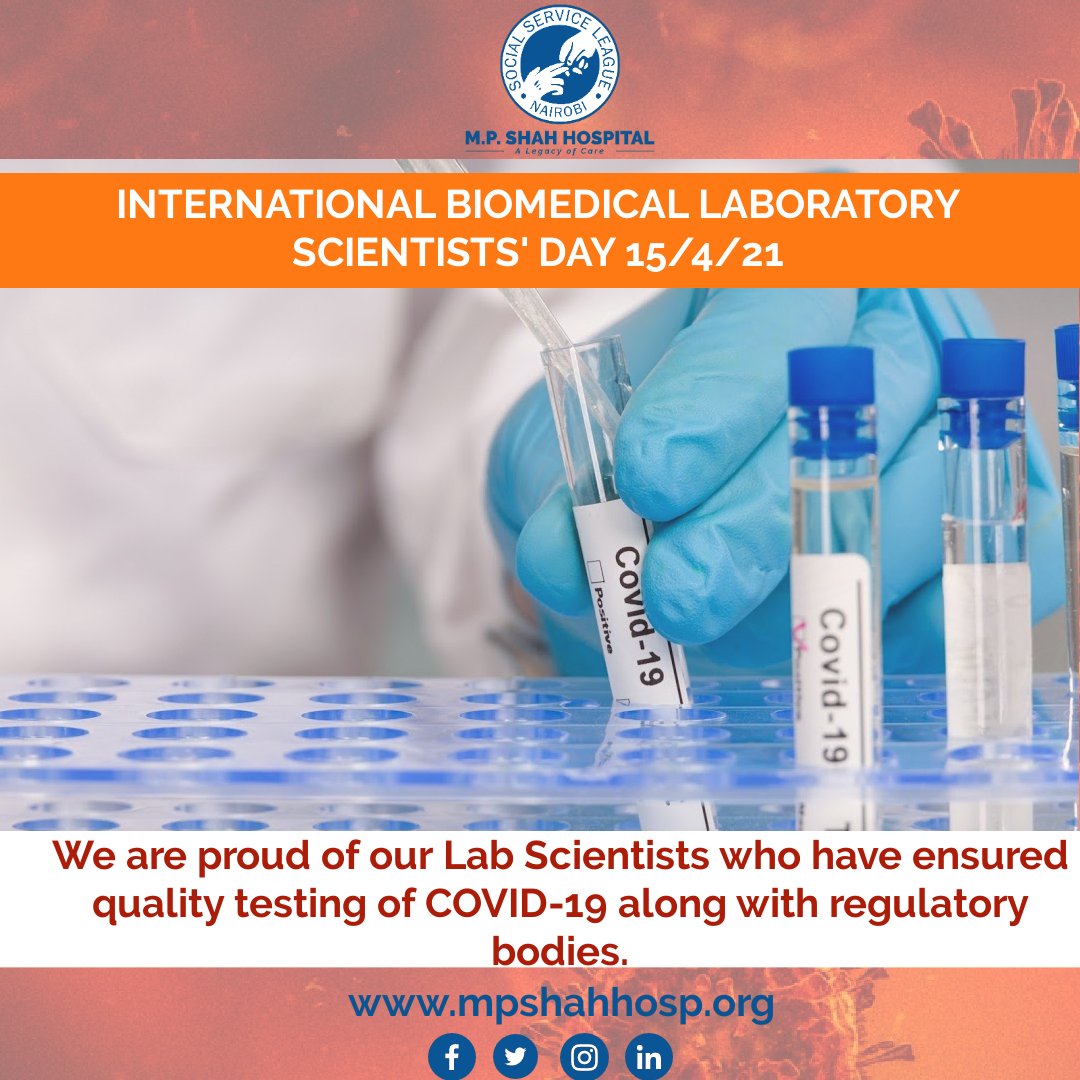Being the International Biomedical Laboratory Scientist's day, we celebrate the selfless efforts our Laboratory staff have put in to ensure quality testing of COVID-19.
#IBLSday
#Laboratory
#mpshahhcares