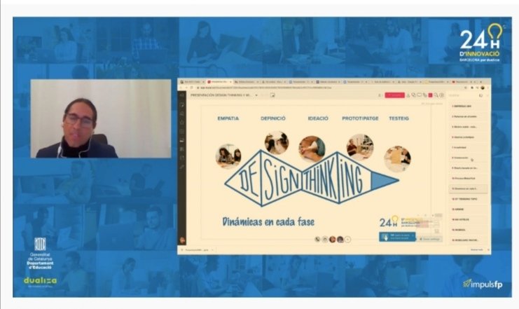 24 Horas de #cocreaciónvirtual para dar respuesta a 24 retos de empresas mediante el #DesignThinking y #prototipado.

<a href="/JaisielMS/">Jaisiel</a> "No te enamores de la idea, enamórate de la necesidad".

#24HBCN #24ImpulsFP #FPCatalunya
<a href="/educaciocat/">Educació</a> <a href="/impulsfp/">ImpulsFP 💡</a> @DualizaBankia