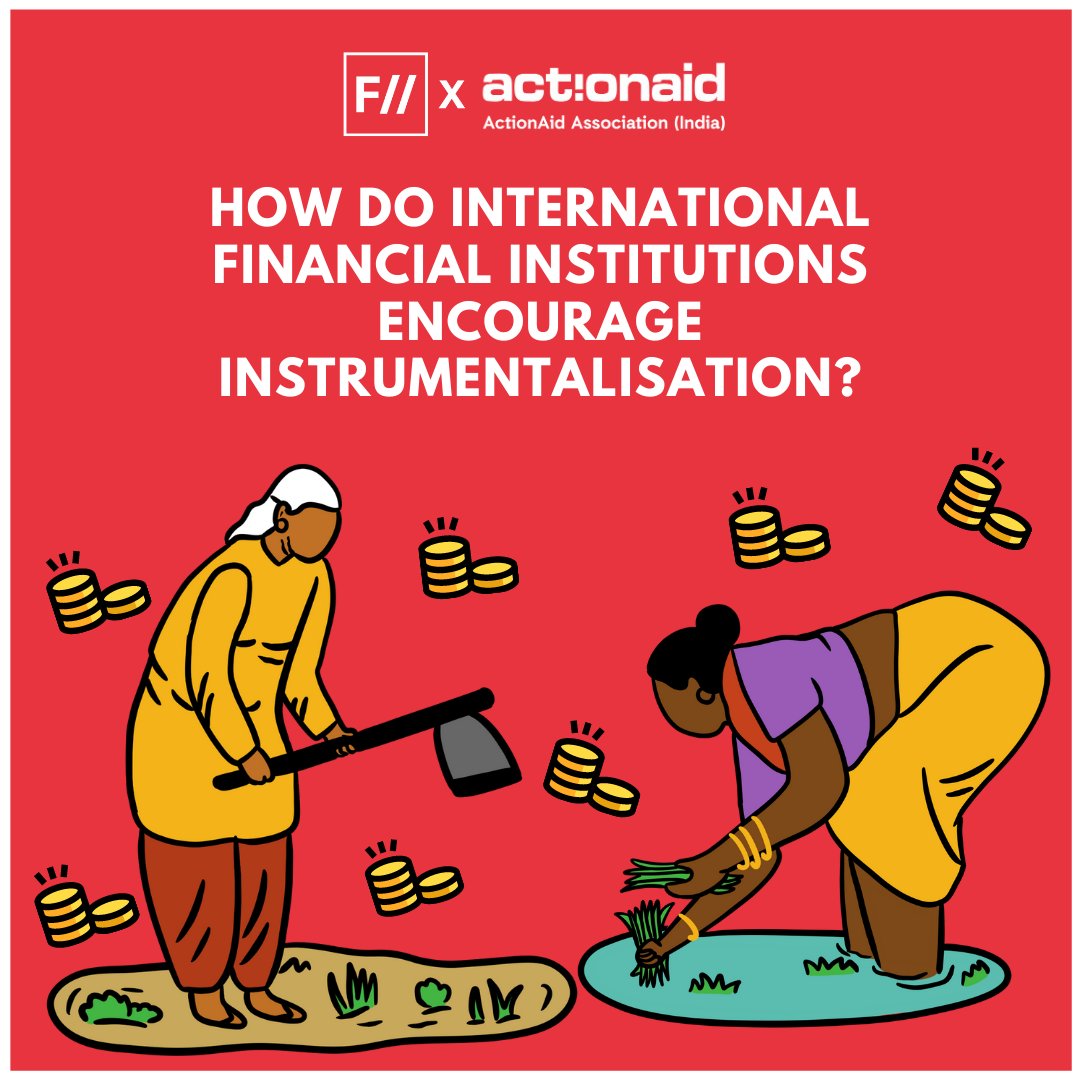ActionAidIndia's tweet photo. Today, @FeminismInIndia and ActionAid India, as part of our campaign #LinkingTheGlobalToTheLocal, take a look at how international financial institutions encourage instrumentalisation to achieve economic growth.
Illustrations by: 
@ShreyaTingal
(1/10) https://t.co/hUyYXK3EZy