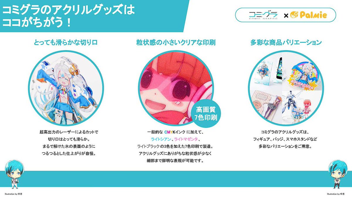 お絵かき講座パルミー 7周年イラコン開催中 新講座のお知らせです 同人グッズ印刷のコミグラ Comic Graphicとコラボ 印刷所と依頼者の両視点から解説 アクキーの作り方講座が開講です イラストは猫屋敷ぷしお先生 Neko Pushioが担当 印刷所