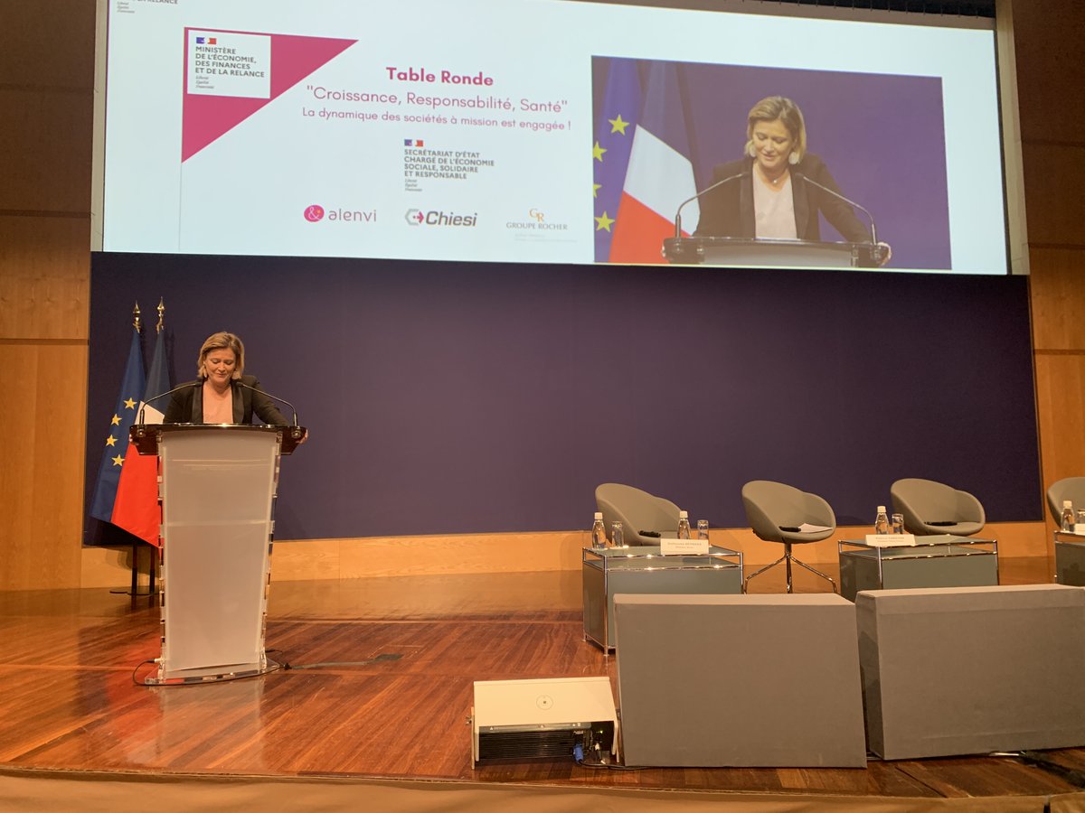 Table ronde "Croissance, Responsabilité, Santé".
De plus en plus d'entreprises deviennent des sociétés à mission, chaque jour dans de nouveaux secteurs. A chaque fois, ce sont de nouvelles questions sur ce que veut dire, et surtout ce que doit faire, une entreprise responsable.