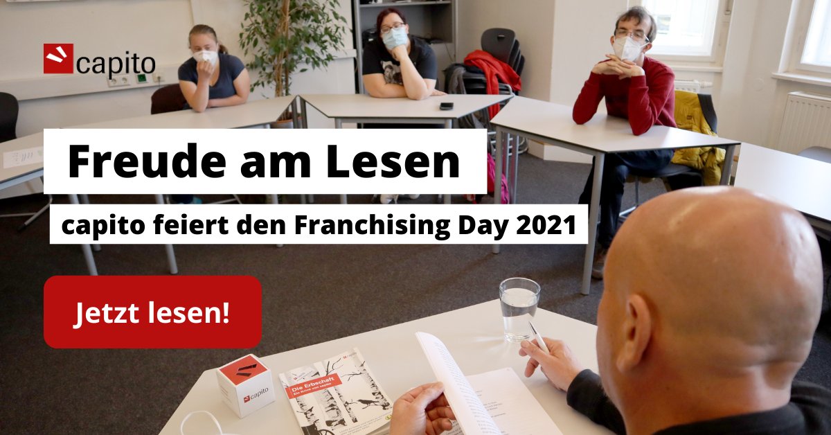 Heute ist der Tag des Franchisings! 📢

Zu diesem Anlass haben wir den Autoren Uwe Lubrich zu einer Lesung eingeladen. Er las aus dem leicht verständlichen Krimi „Die Erbschaft“ vor. 📖

#oefv #tagdesfranchising #socialfranchising

capito.eu/2021/04/15/cap…