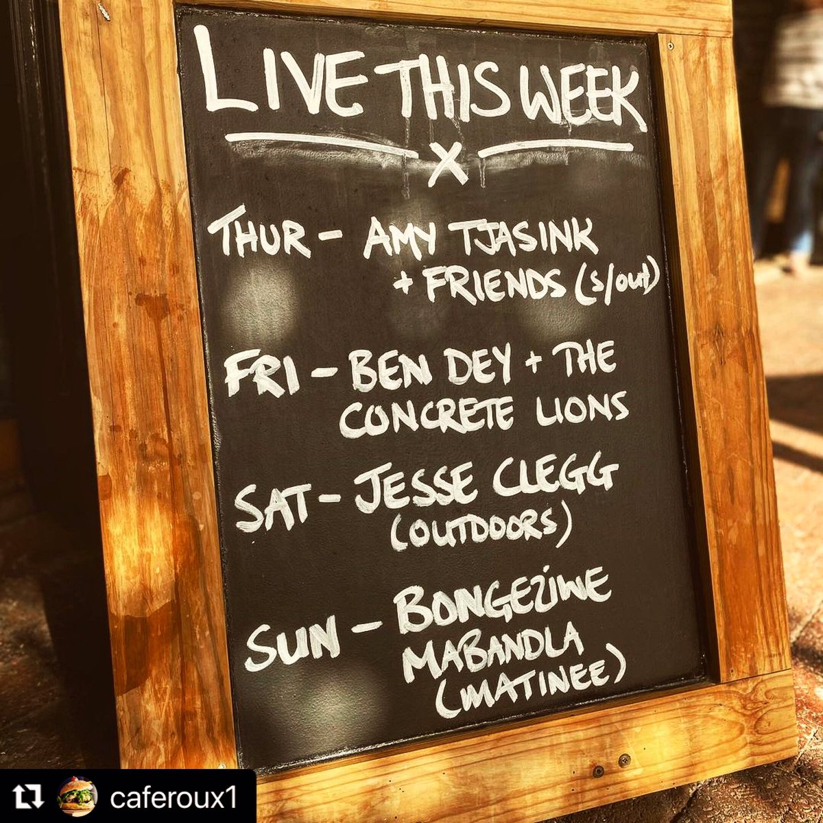Really excited for tonight’s show with <a href="/AmyTjasink/">Amy Tjasink</a> <a href="/ShenFMlive/">shenfm</a> <a href="/carlaconradSA/">Carla Conrad Music</a> &amp; Bradley Knight. All in support of our beautiful friend <a href="/SamAprilDeBruin/">Samantha de Bruin</a>.

Thank you so much to everyone who bought tickets. Pretty cool to sell out Cafe Roux with these awesome artists. 💫