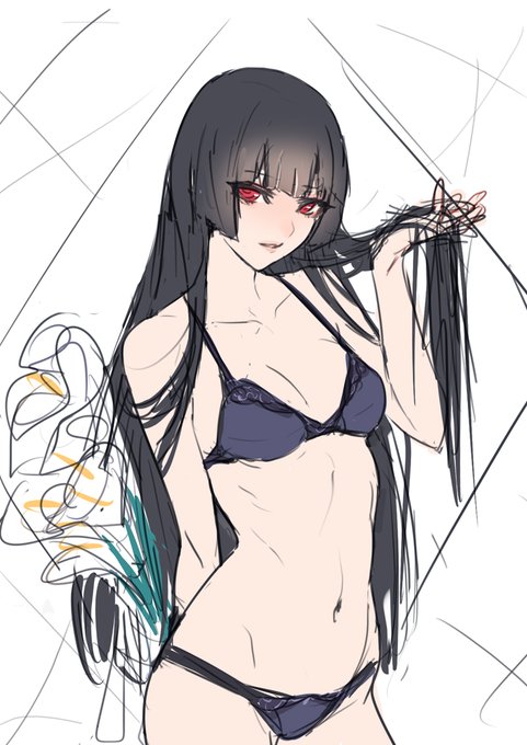 姫カットさんラフ 