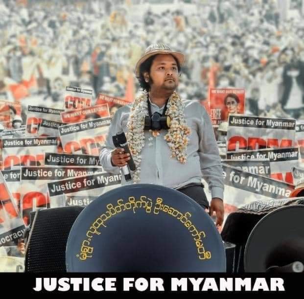 Wai Moe Naing is a leading figure of the spring revolution in Burma who led peaceful &amp; creative protests in Monywa every day. A private car driven by junta's forces deliberately crashed into his bike to arrest him today. He should be released immediately without further harm.
